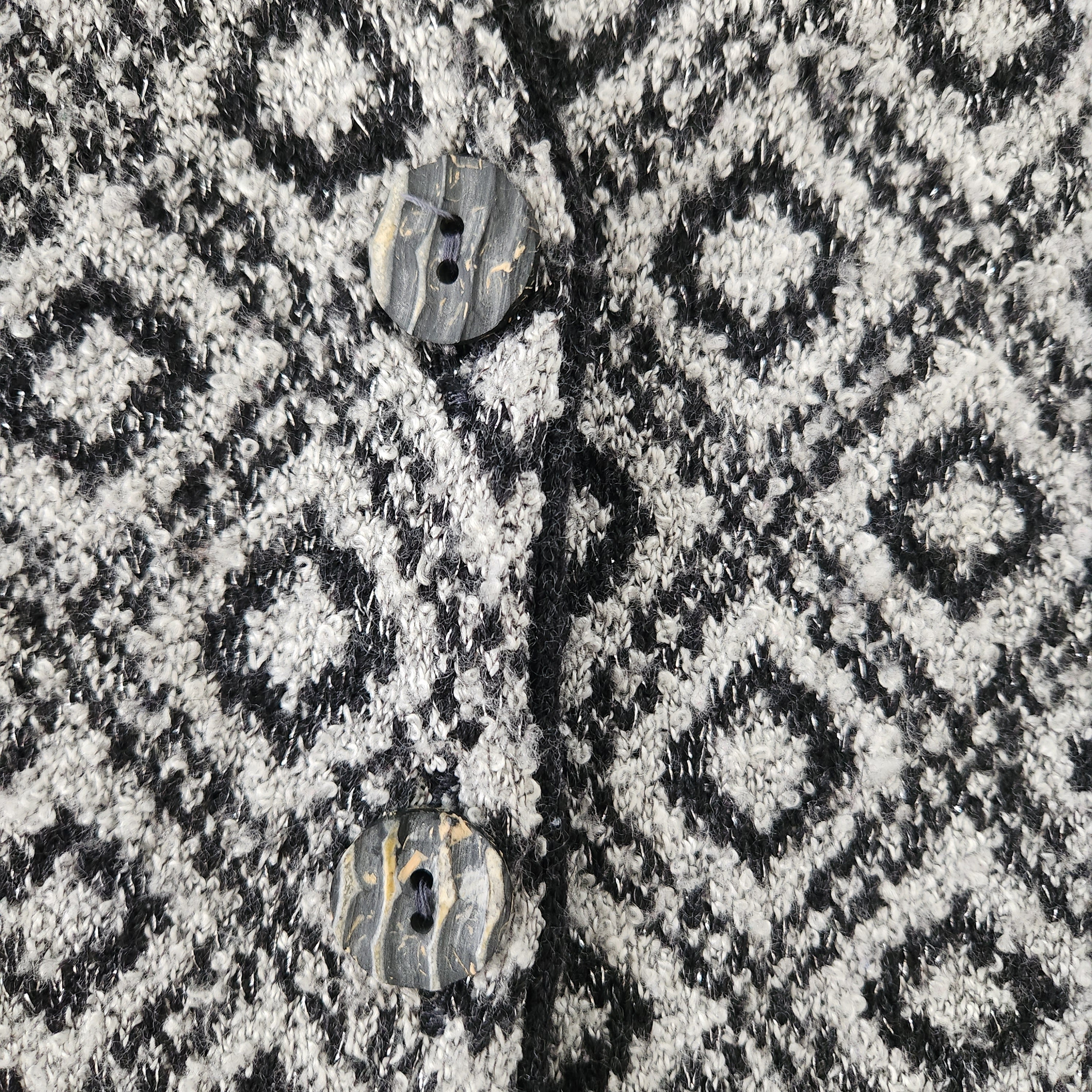 Donna Maurizio Vintage Gray and White Diamond Print Sweater Vest Size Large
