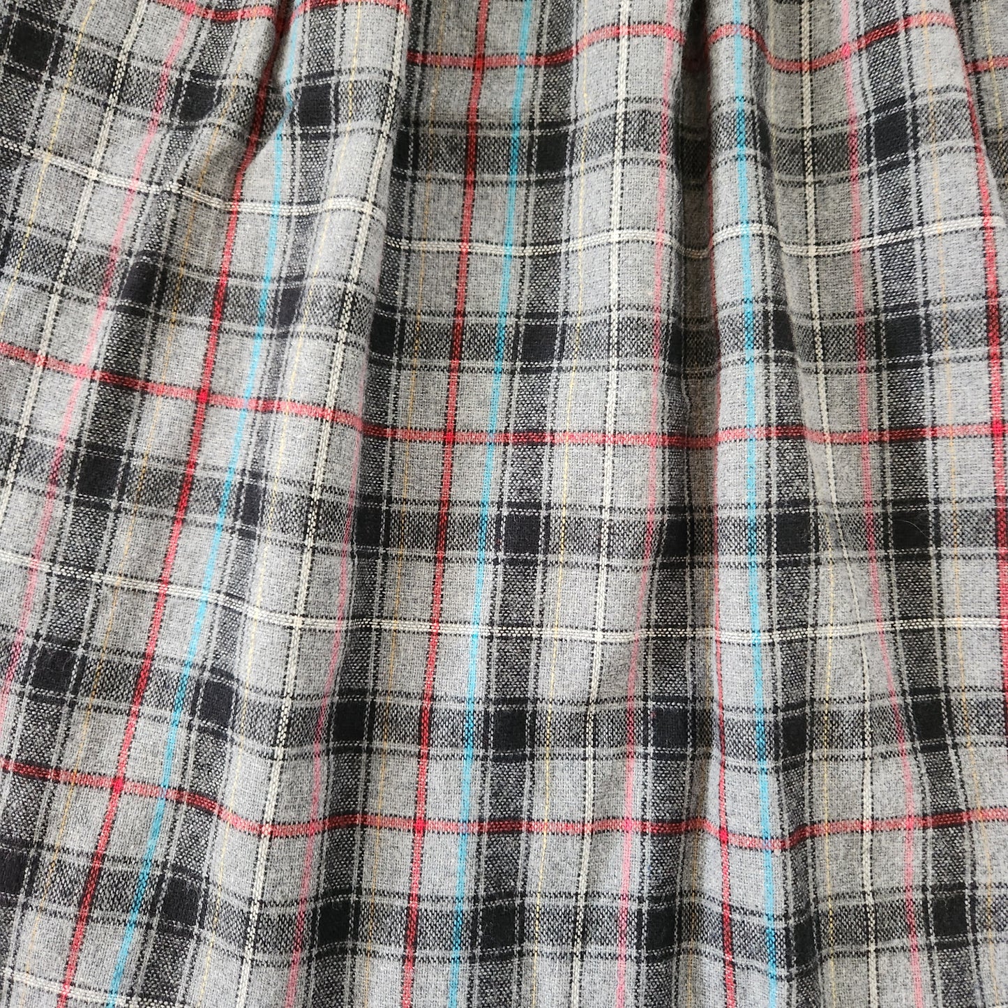 Acton Town Vintage 1970s Plaid Midi Skirt Gray  Vintage Vibes Boutique   