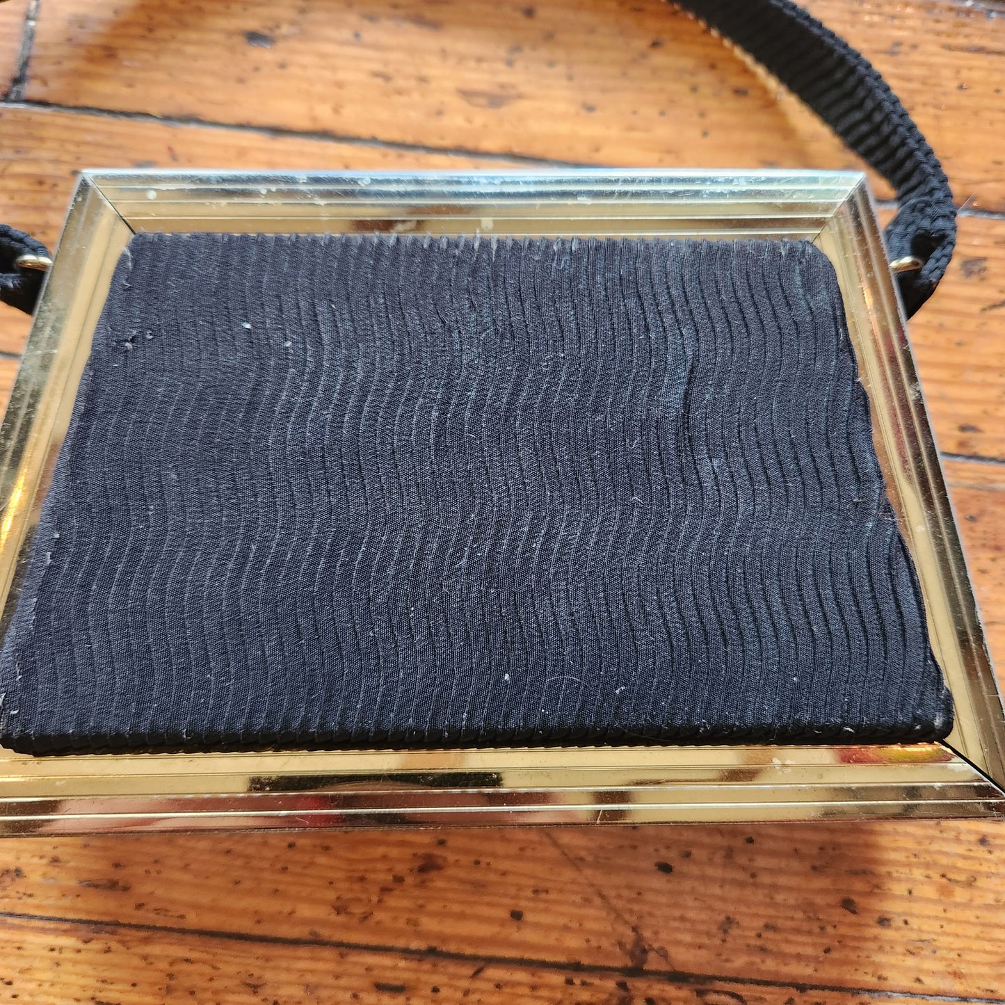 Vintage Black and Gold Hard Side Handbag  Vintage Vibes Boutique   