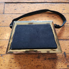 Vintage Black and Gold Hard Side Handbag  Vintage Vibes Boutique   