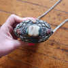 Vintage 1960's Tibet Handcrafted Metal & Semi Precious Stones Ornate Evening Bag