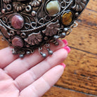 Vintage 1960's Tibet Handcrafted Metal & Semi Precious Stones Ornate Evening Bag  Vintage Vibes Boutique   