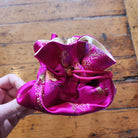 Tozai Home Vintage Y2K Pink Embroidered Silk Oriental Potli Drawstring Bag  Vintage Vibes Boutique   