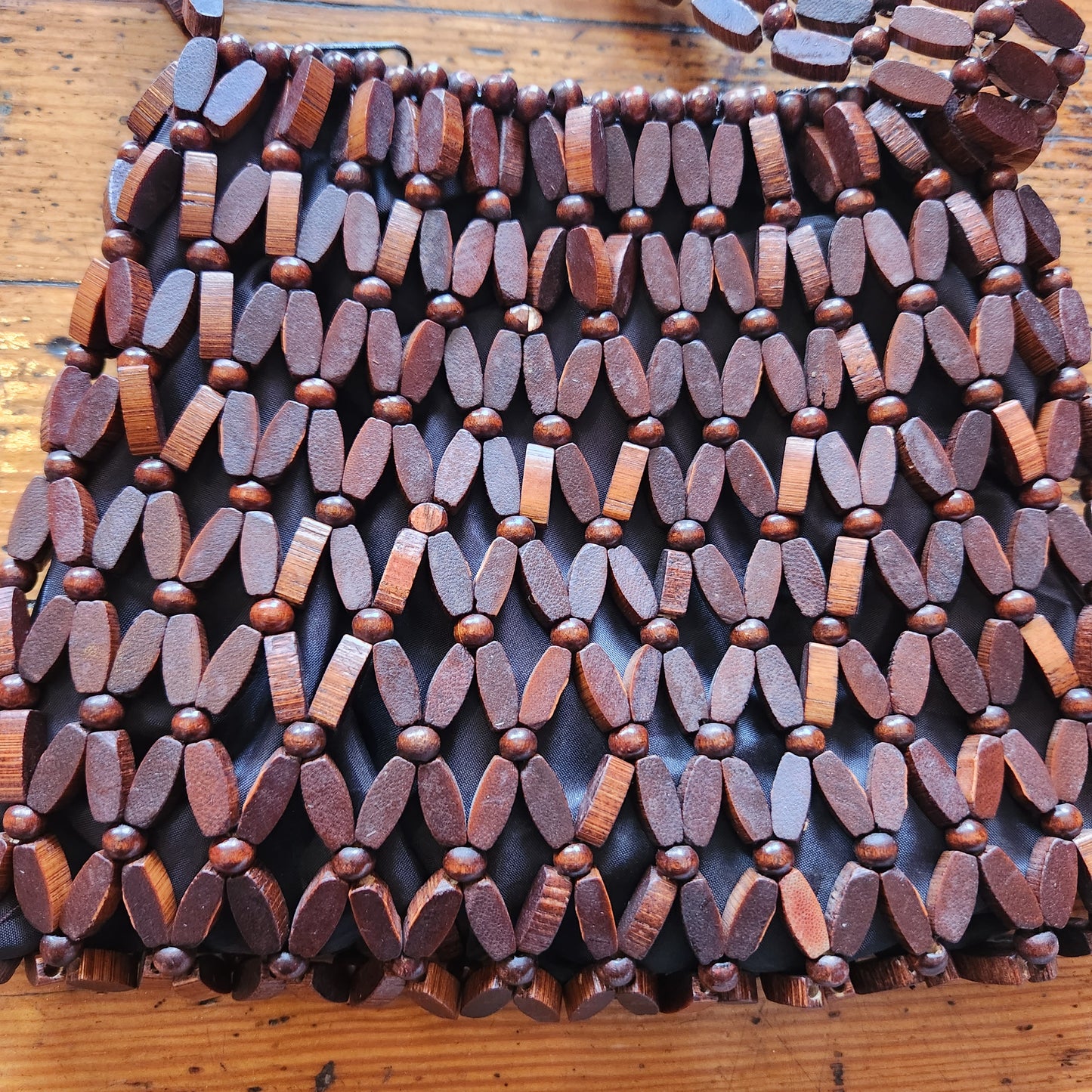 Vintage Wood Beaded Shoulder Bag  Vintage Vibes Boutique   