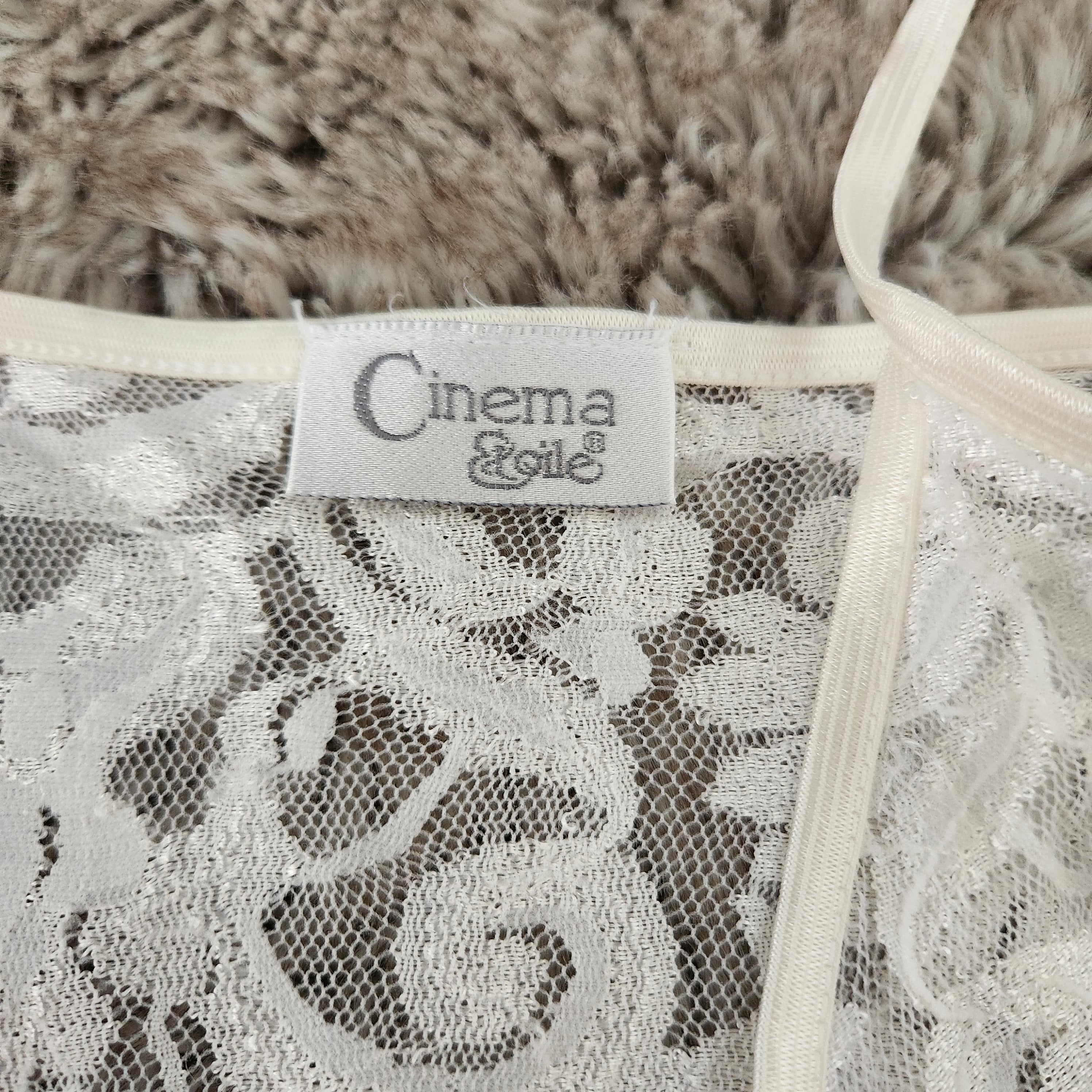 Cinema Etoile Vintage White Lace Lingerie Slip  Vintage Vibes Boutique   