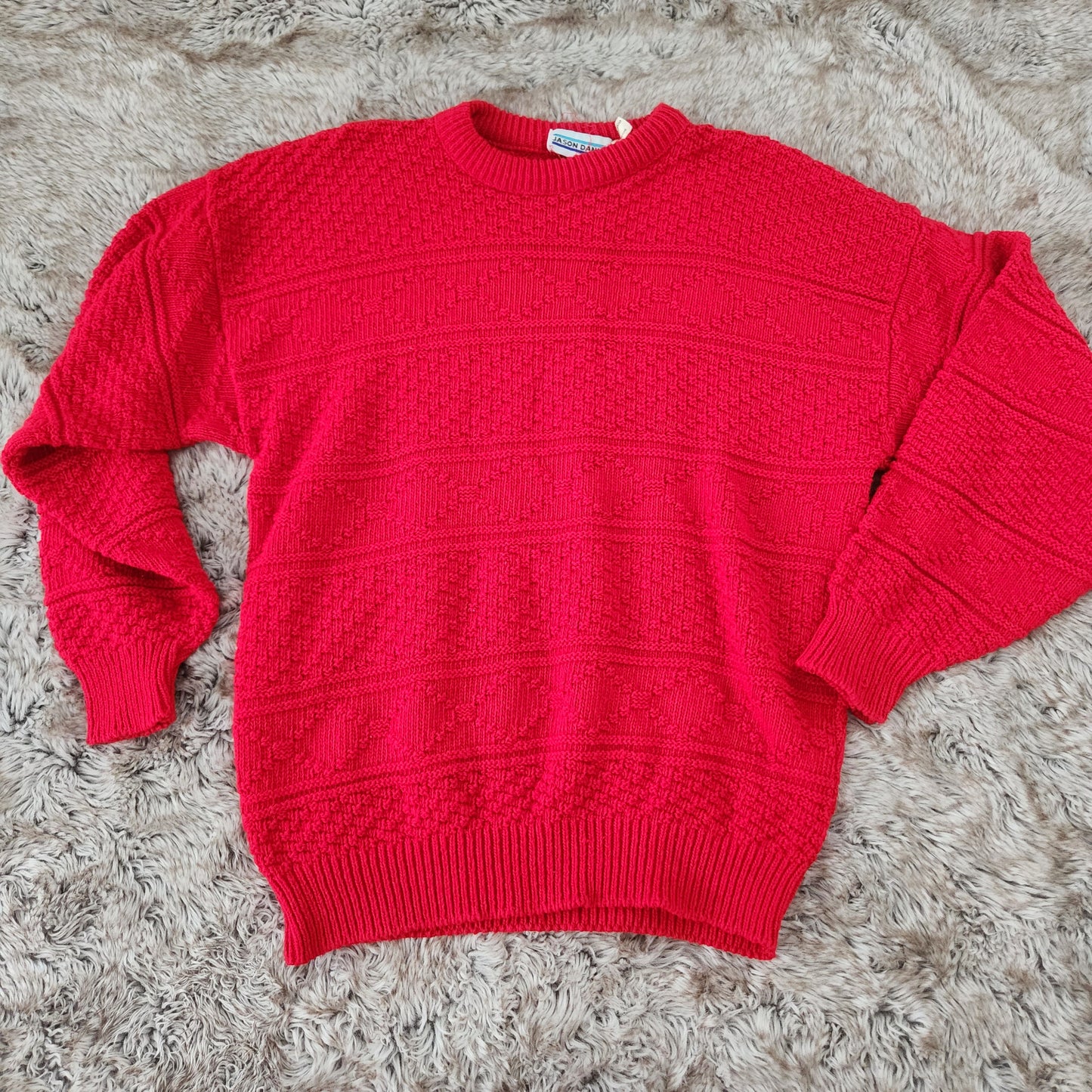 Jason Daniels Vintage Crewneck Knit Red Sweater Size XL  Vintage Vibes Boutique   