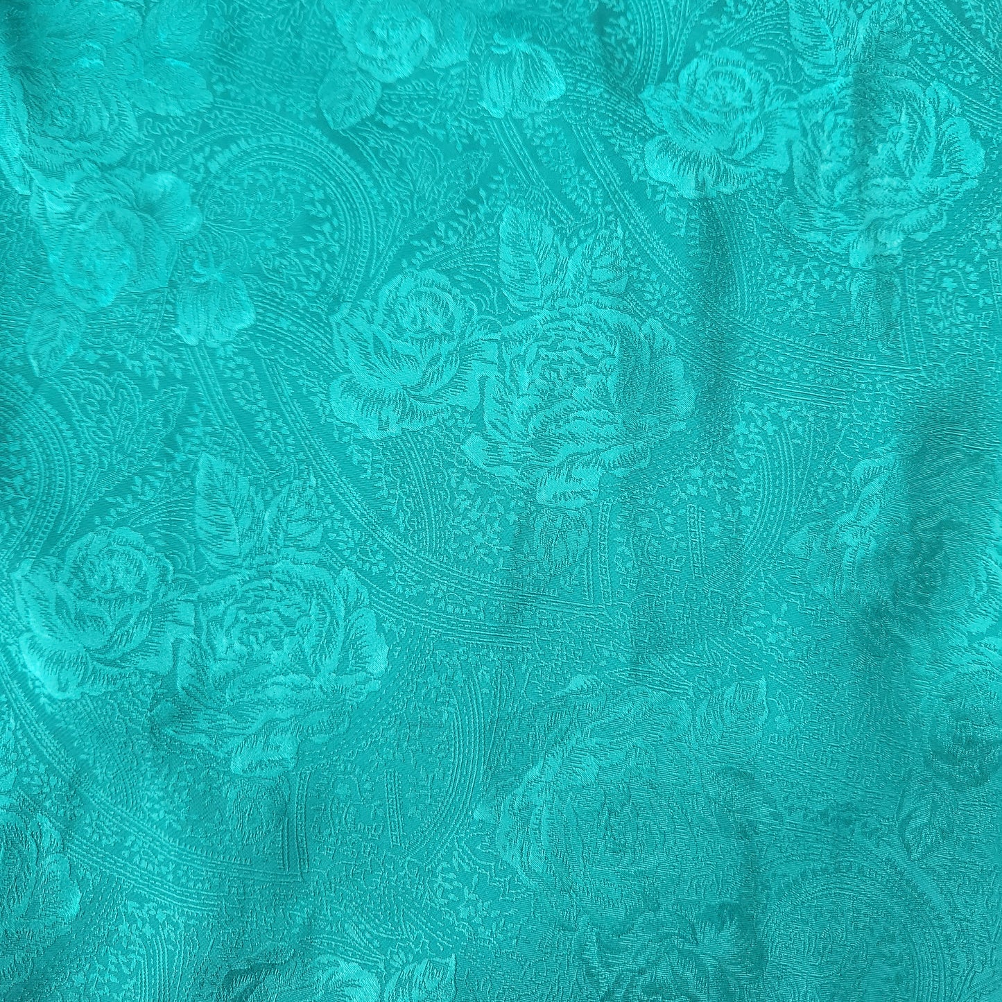 Inner Most Vintage Floral Satin Slip Lingerie Teal Green  Vintage Vibes Boutique   