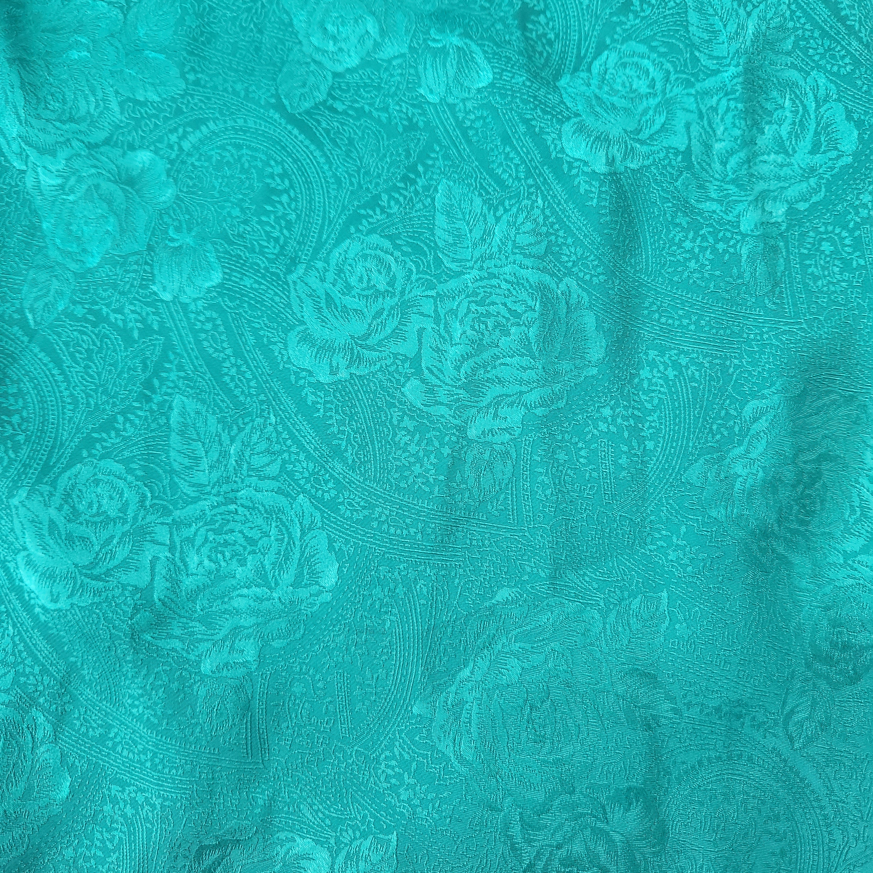 Inner Most Vintage Floral Satin Slip Lingerie Teal Green  Vintage Vibes Boutique   