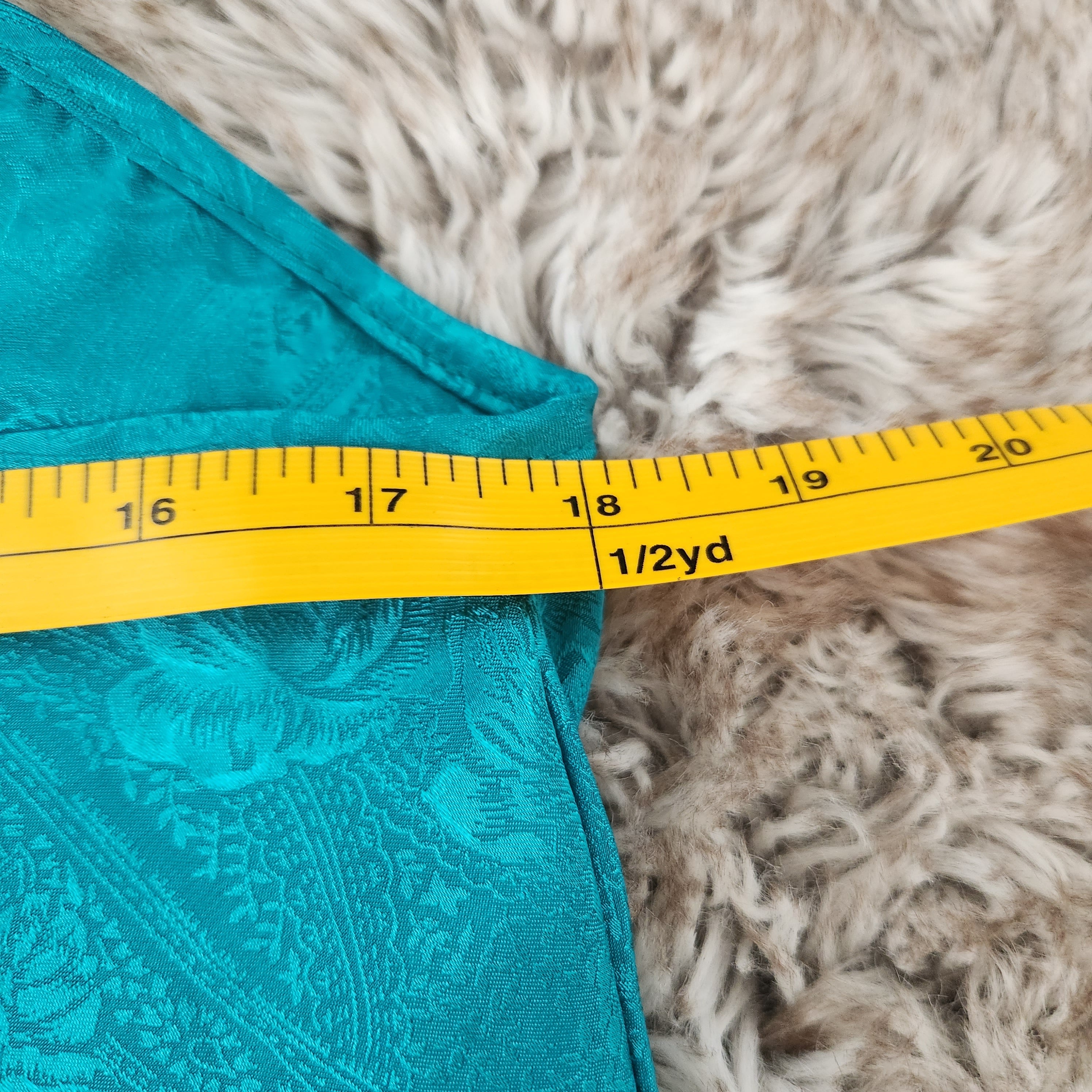 Inner Most Vintage Floral Satin Slip Lingerie Teal Green  Vintage Vibes Boutique   