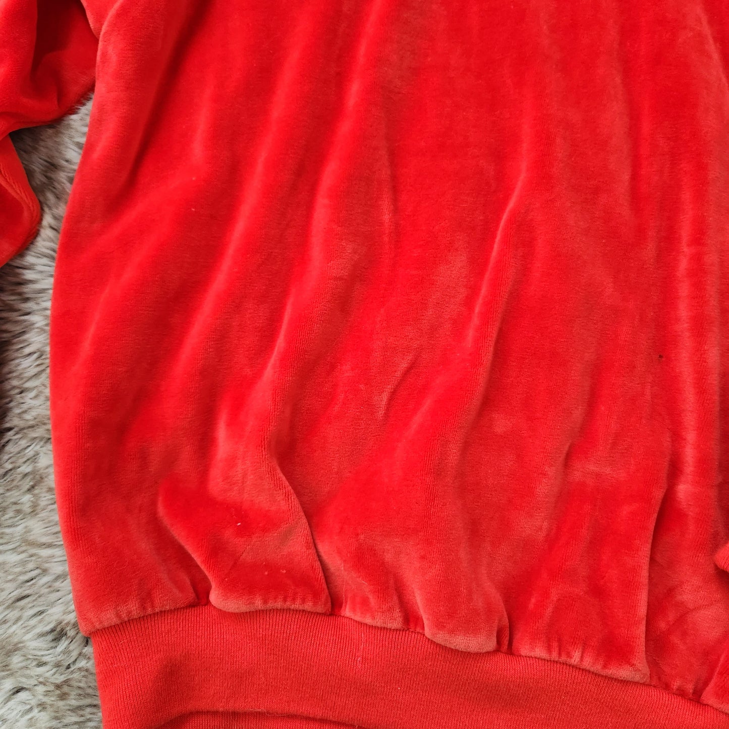 Mackenzie Vintage Velour Cowlneck Sweatshirt Red and Black Size Medium  Vintage Vibes Boutique   