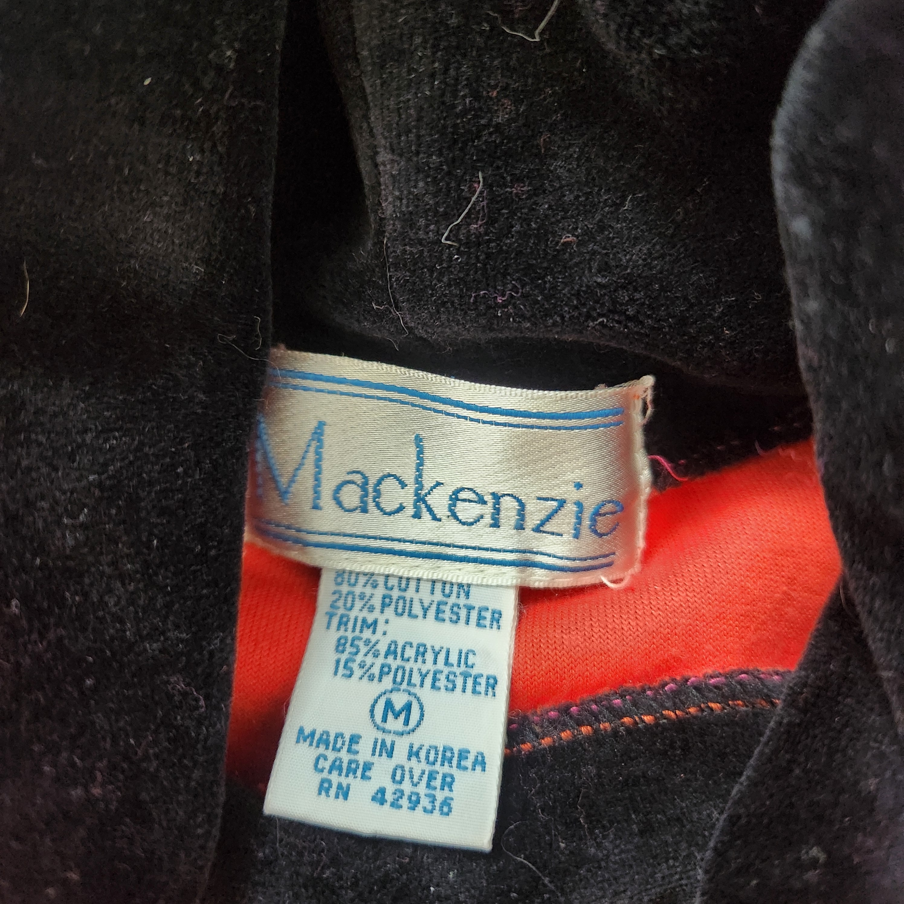 Mackenzie Vintage Velour Cowlneck Sweatshirt Red and Black Size Medium  Vintage Vibes Boutique   