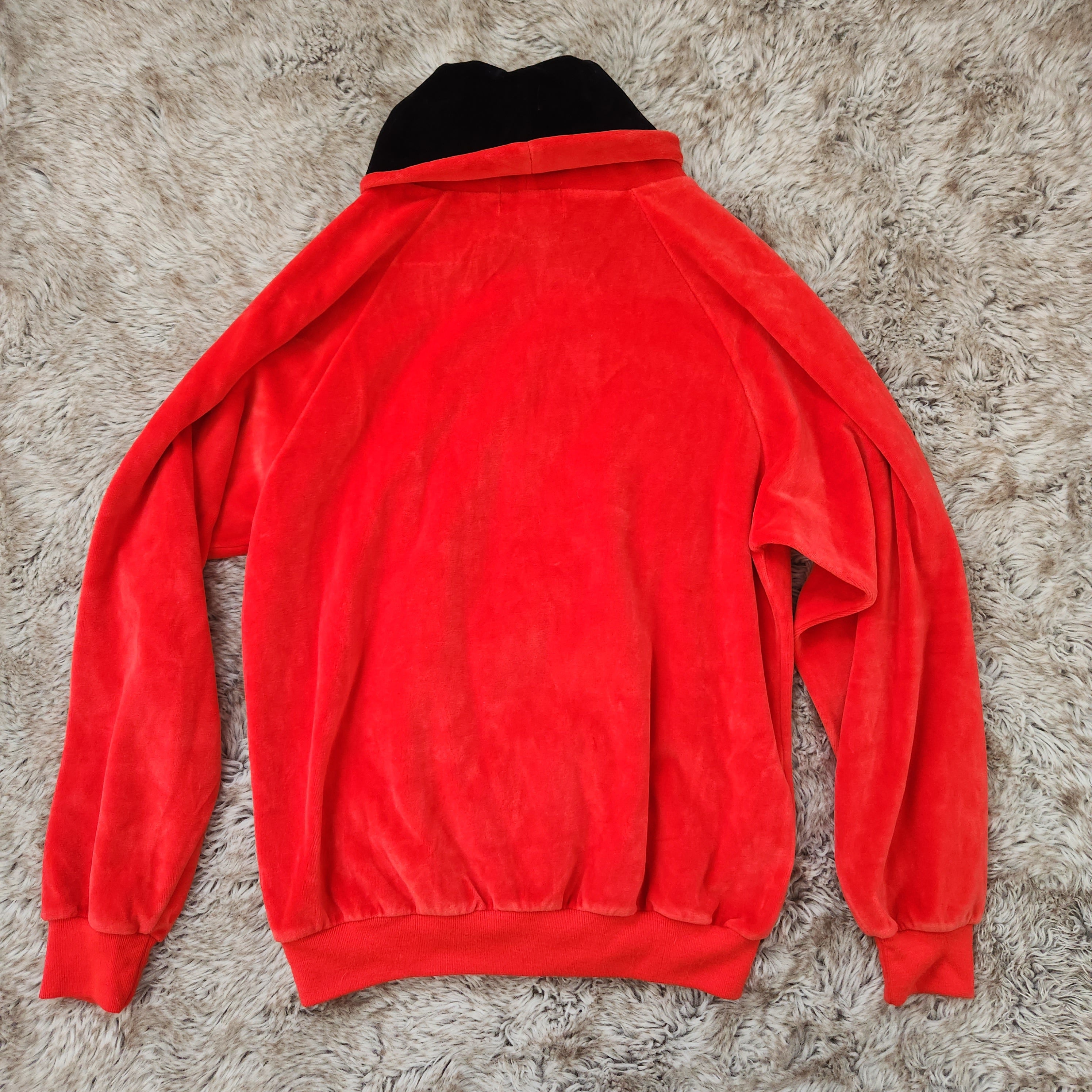 Mackenzie Vintage Velour Cowlneck Sweatshirt Red and Black Size Medium  Vintage Vibes Boutique   