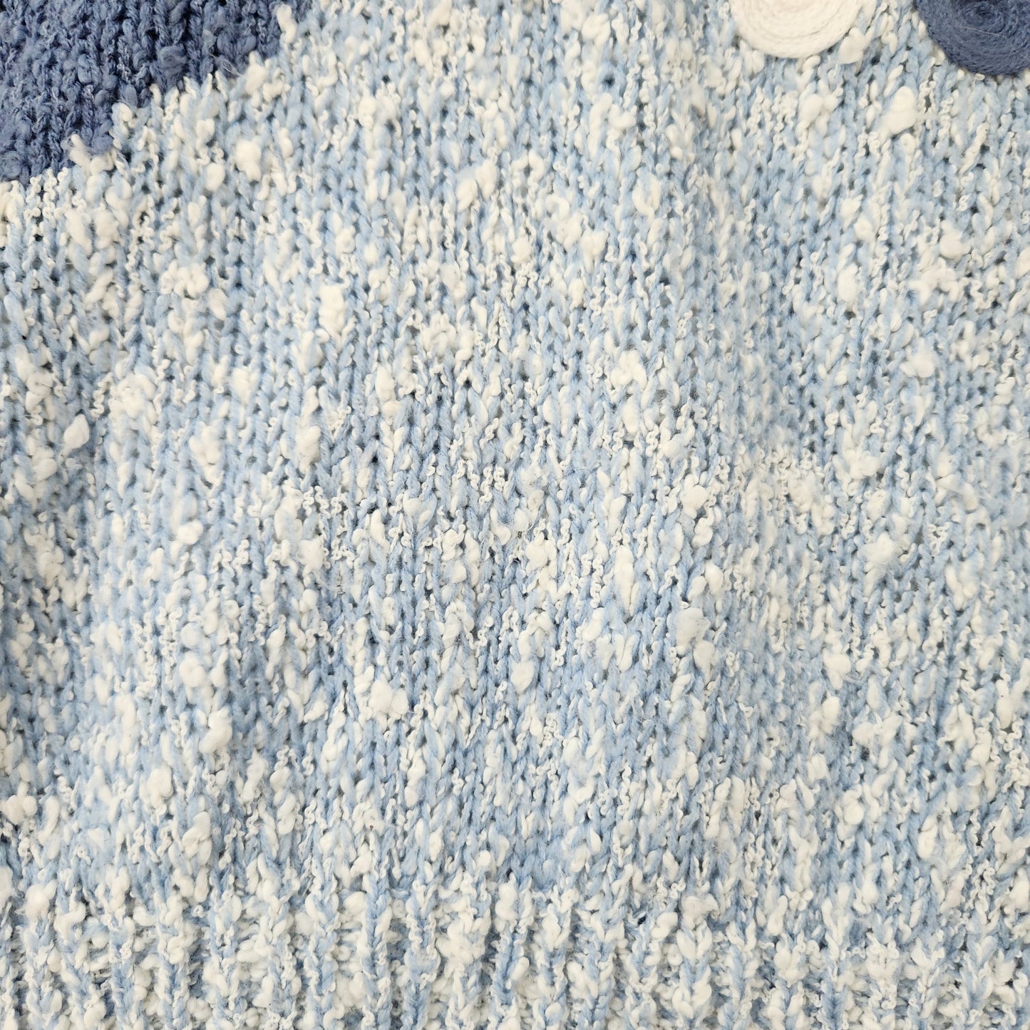 Hunter's Glen Vintage Popcorn Knit Blue Floral Crewneck Sweater Size Medium  Vintage Vibes Boutique   