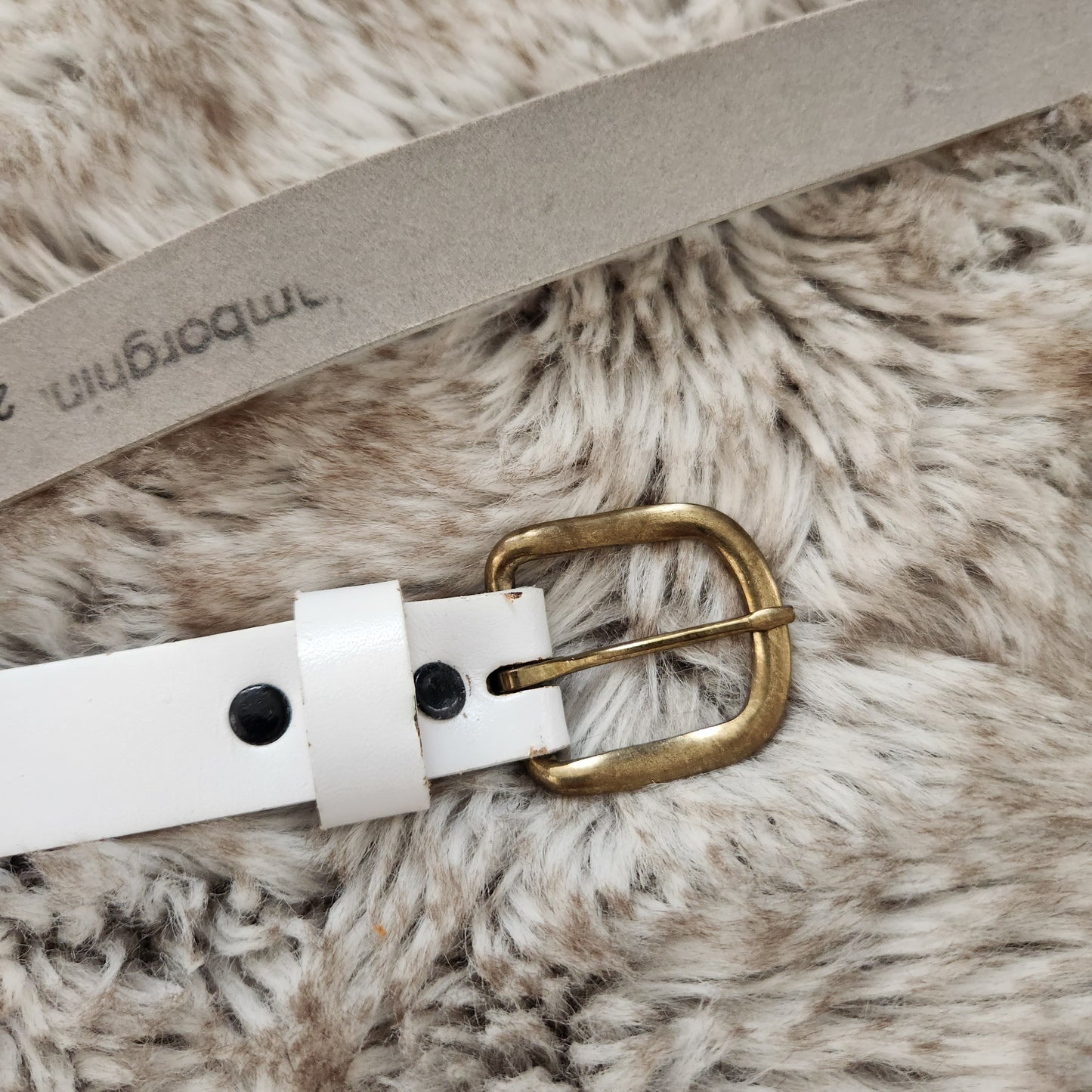 Lamborghini Vintage White Genuine Bonded Leather Belt Size 34  Vintage Vibes Boutique   