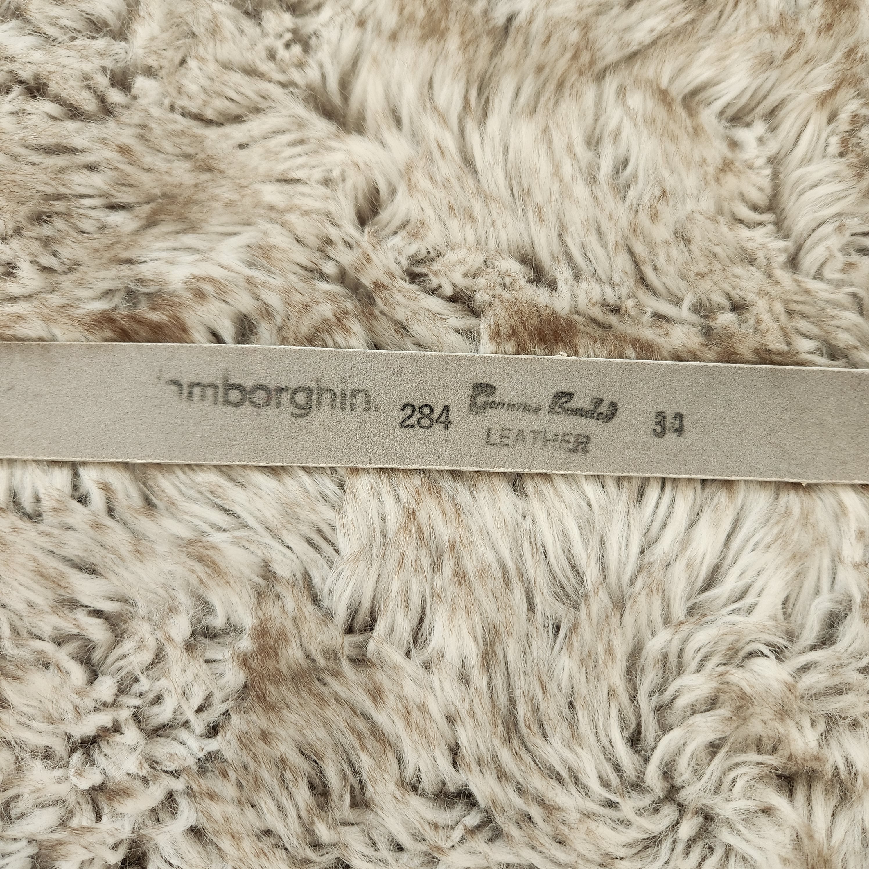 Lamborghini Vintage White Genuine Bonded Leather Belt Size 34  Vintage Vibes Boutique   