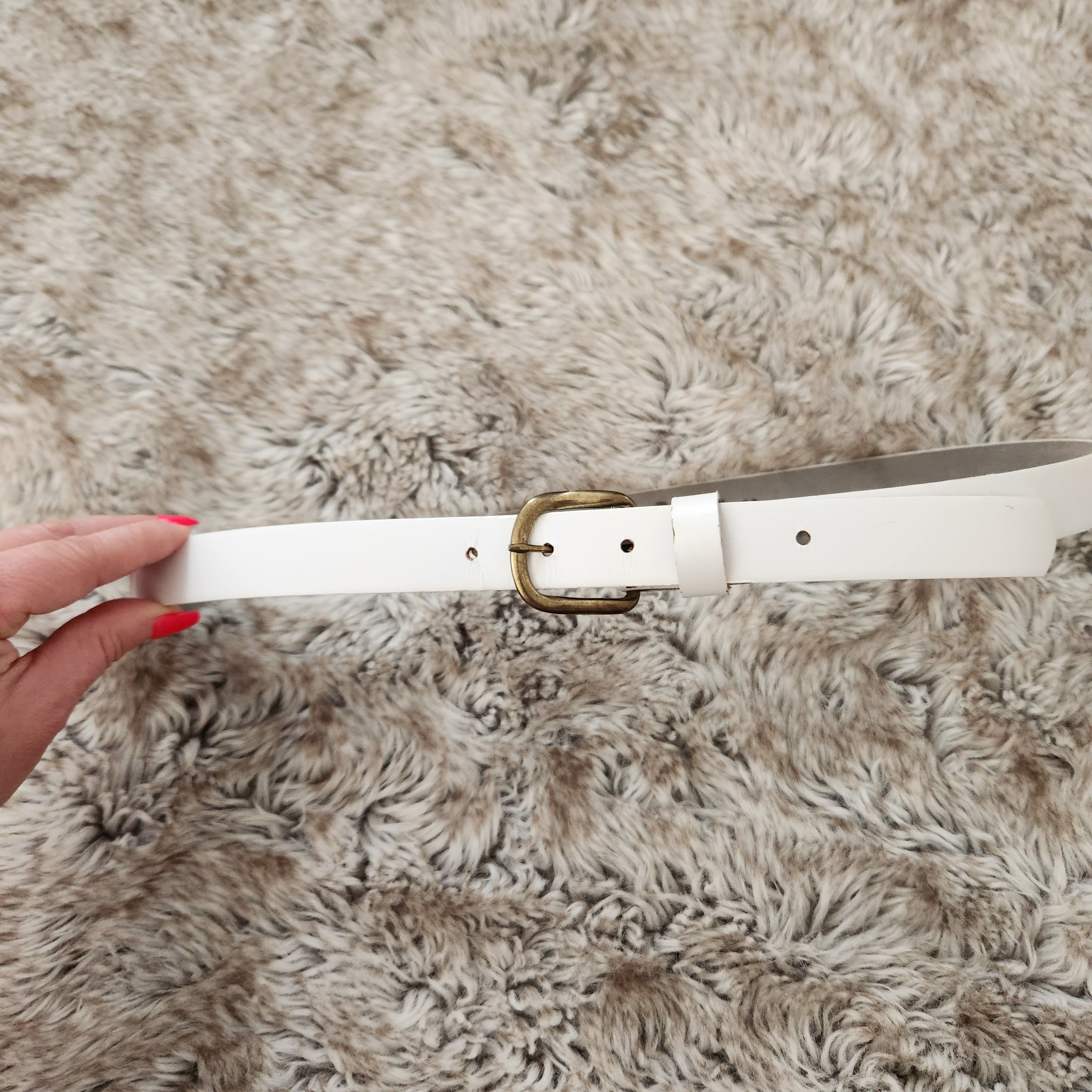 Lamborghini Vintage White Genuine Bonded Leather Belt Size 34  Vintage Vibes Boutique   
