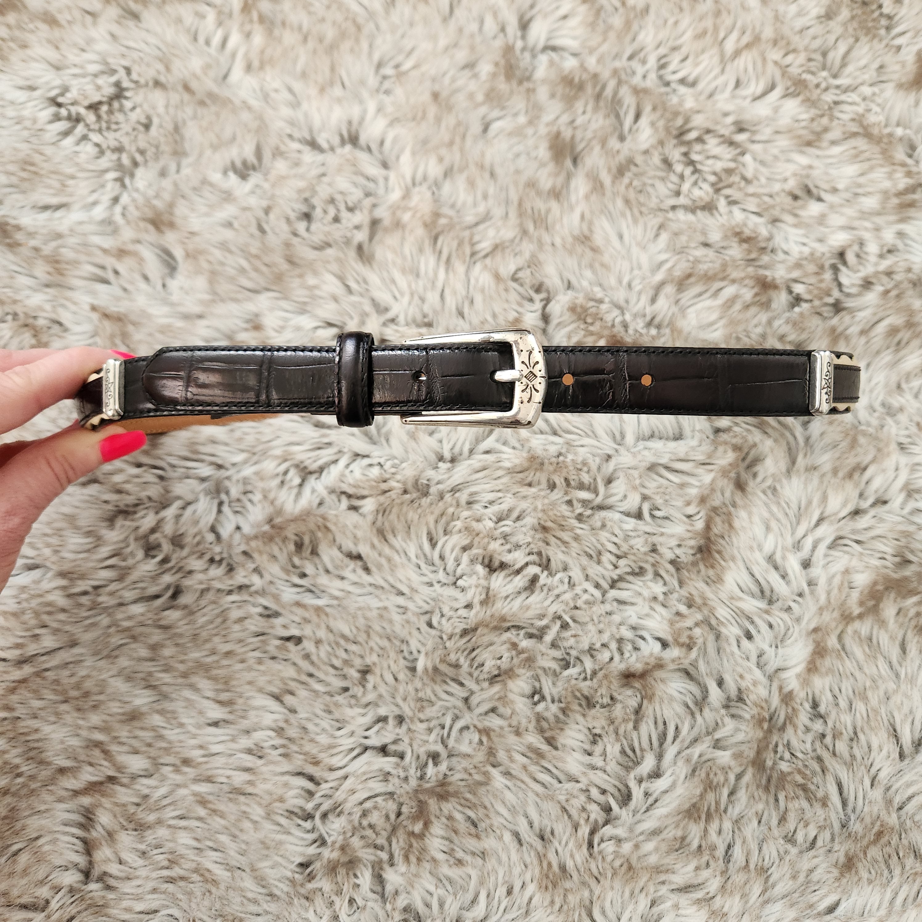 Brighton Vintage Black Leather Western Belt Style B10103 Size 30 Medium
