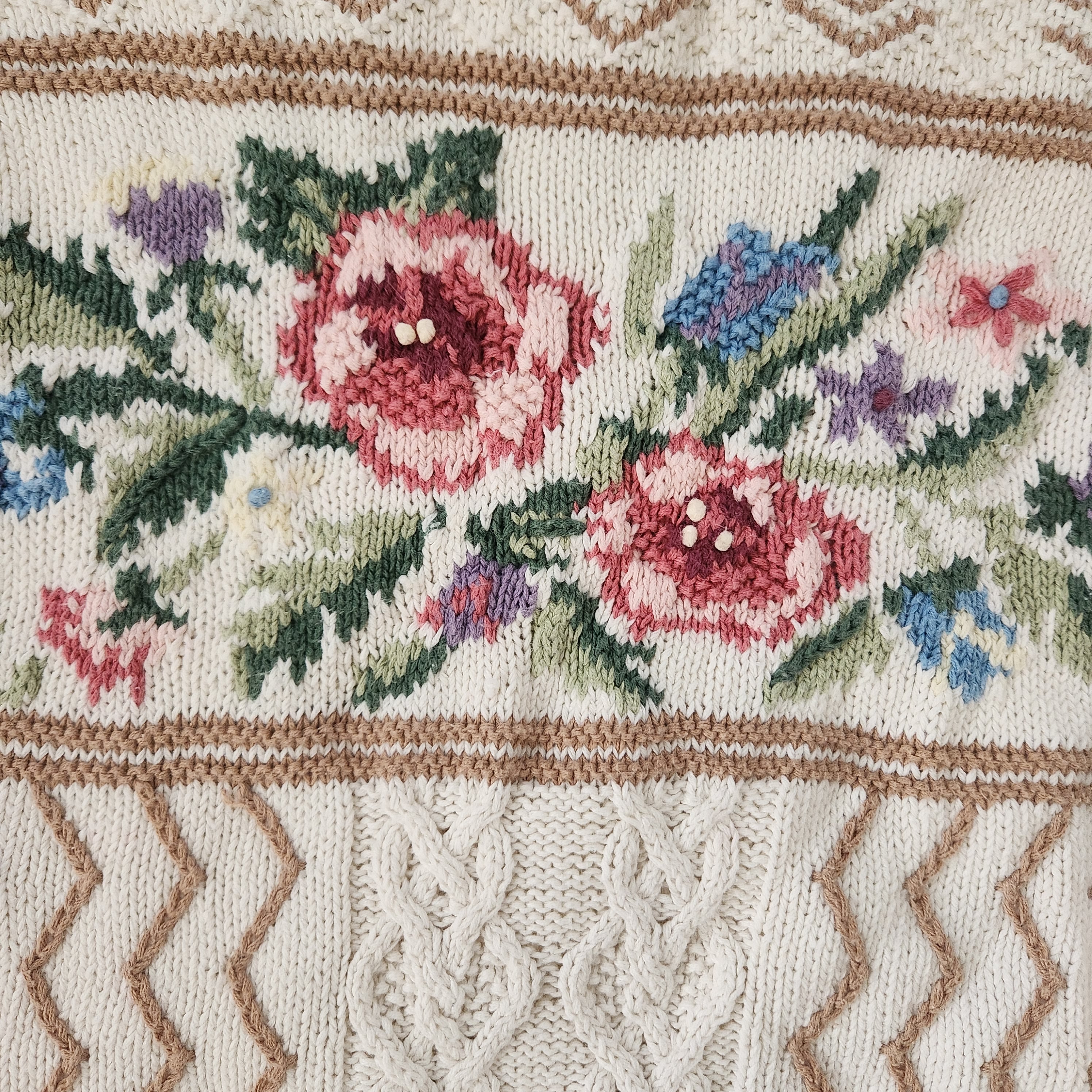 Beldoch Petites Vintage Knit Floral Turtleneck Sweater Size Small  Vintage Vibes Boutique   