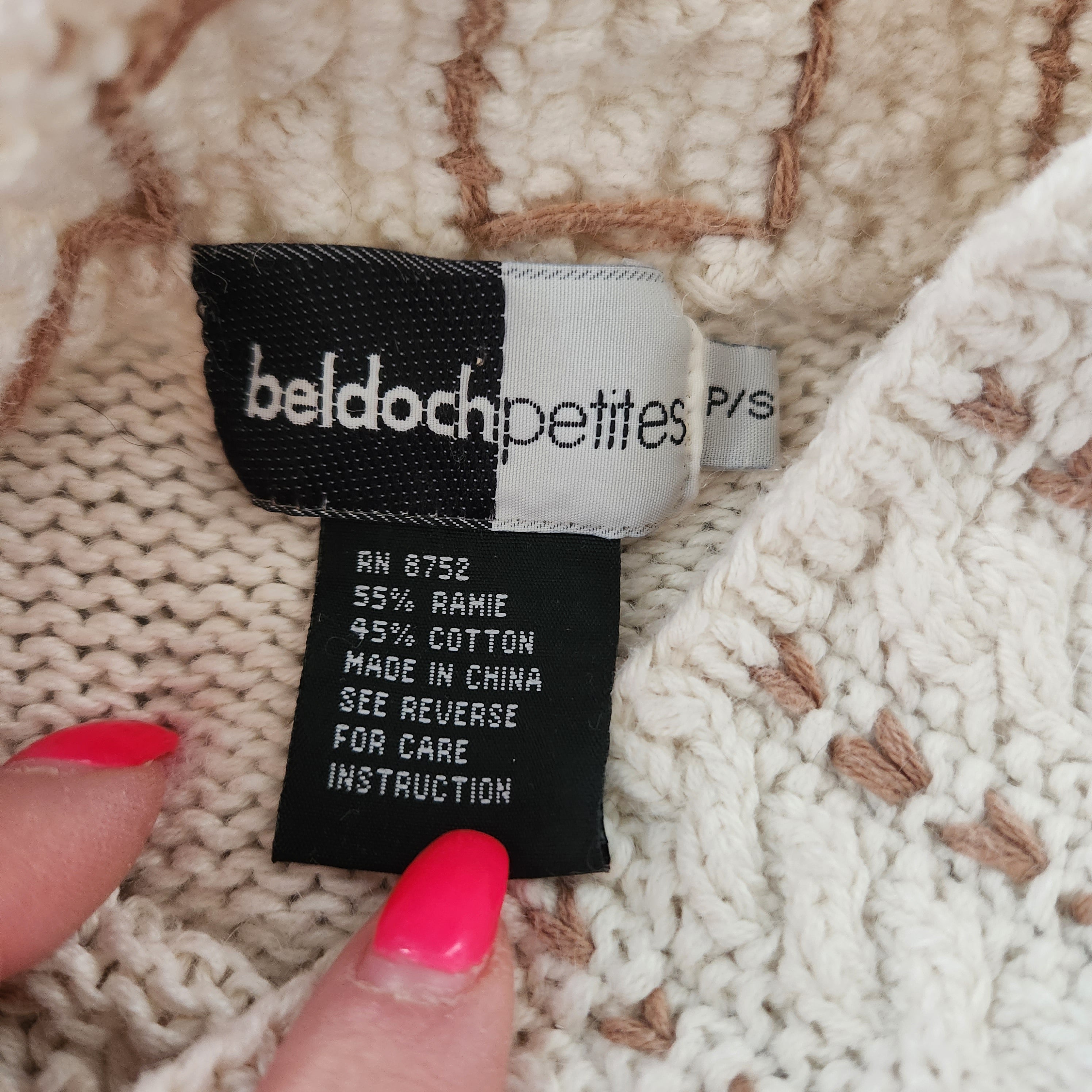 Beldoch Petites Vintage Knit Floral Turtleneck Sweater Size Small  Vintage Vibes Boutique   