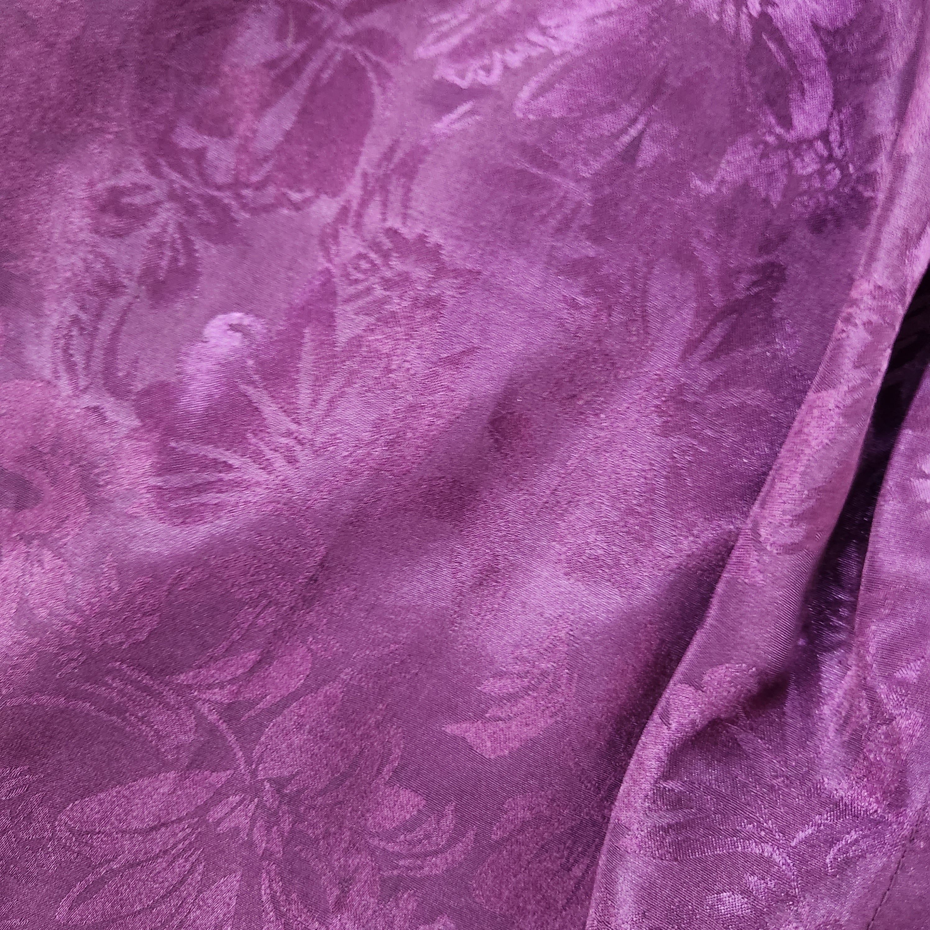 Sleep Solutions Vintage Satin Purple Full Length Robe Size 2X