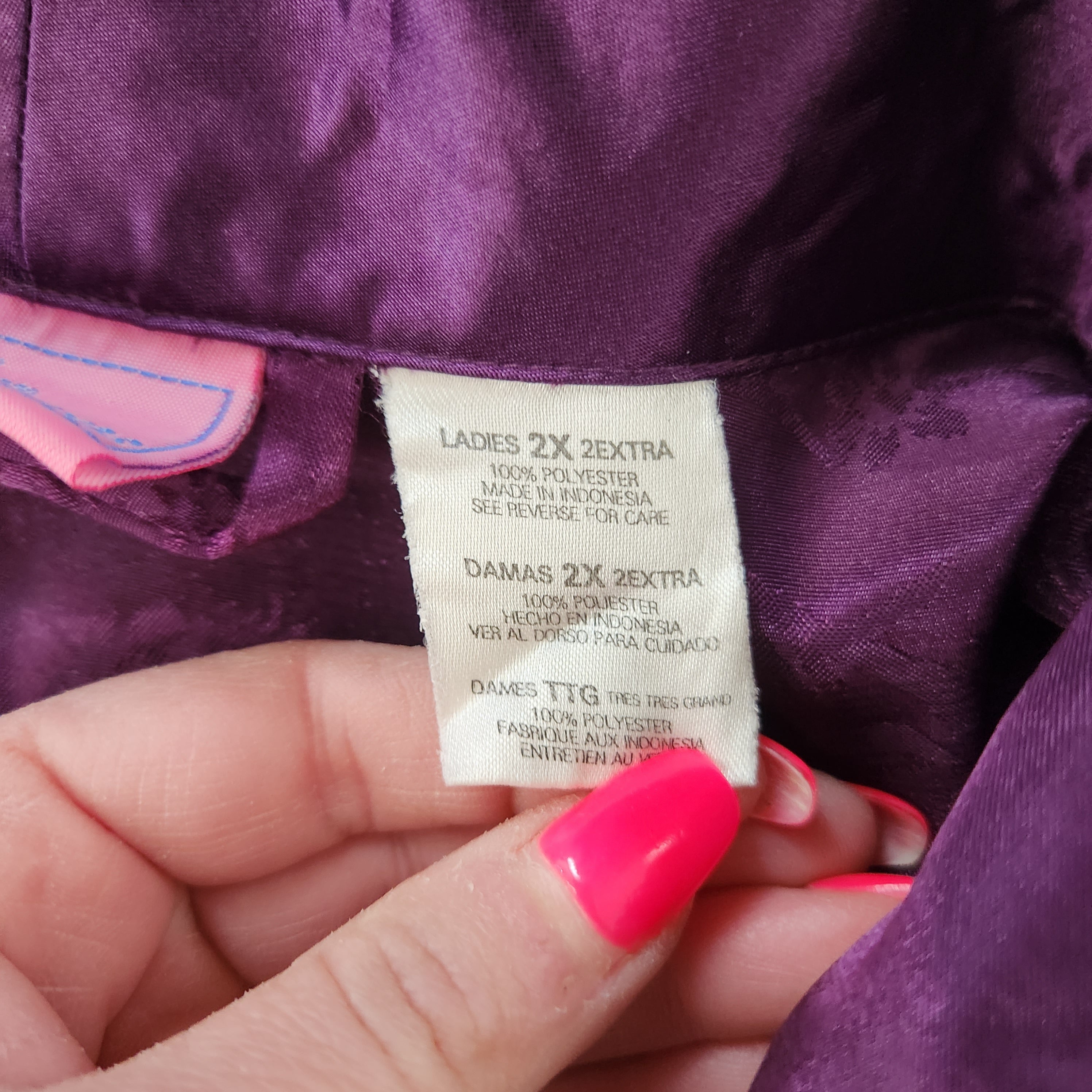 Sleep Solutions Vintage Satin Purple Full Length Robe Size 2X  Vintage Vibes Boutique   