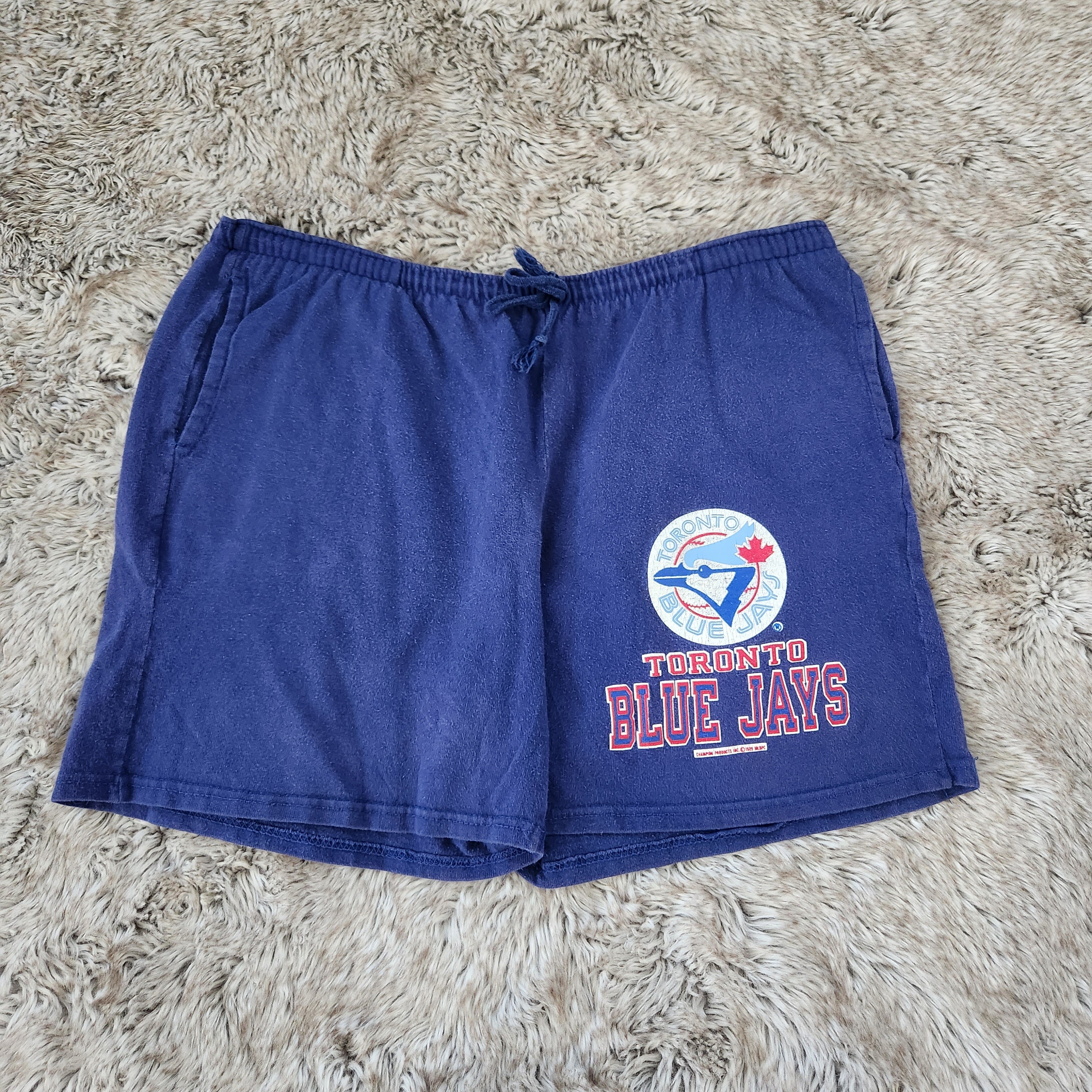 Champion Vintage 1980s Toronto Blue Jays MLB Drawstring Sweatpant Shorts Size XL
