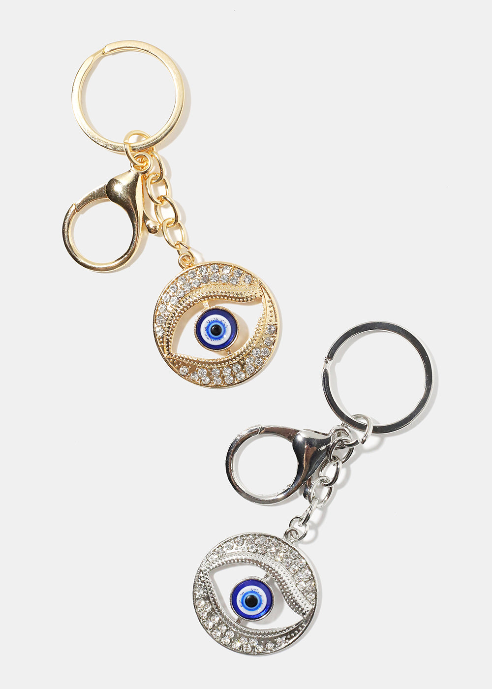 Protective gold or silver evil eye keychains, located in Owego, NY