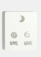 2 Pack Smiley Face & Love Earrings Earrings Vintage Vibes Boutique