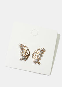 Gold Butterfly Wing Earrings