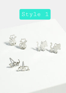  3 Pack Cat Post Back Earrings  Vintage Vibes Boutique   