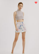 KanCan Pink Tie Dye Frayed Denim Skirt  KanCan   
