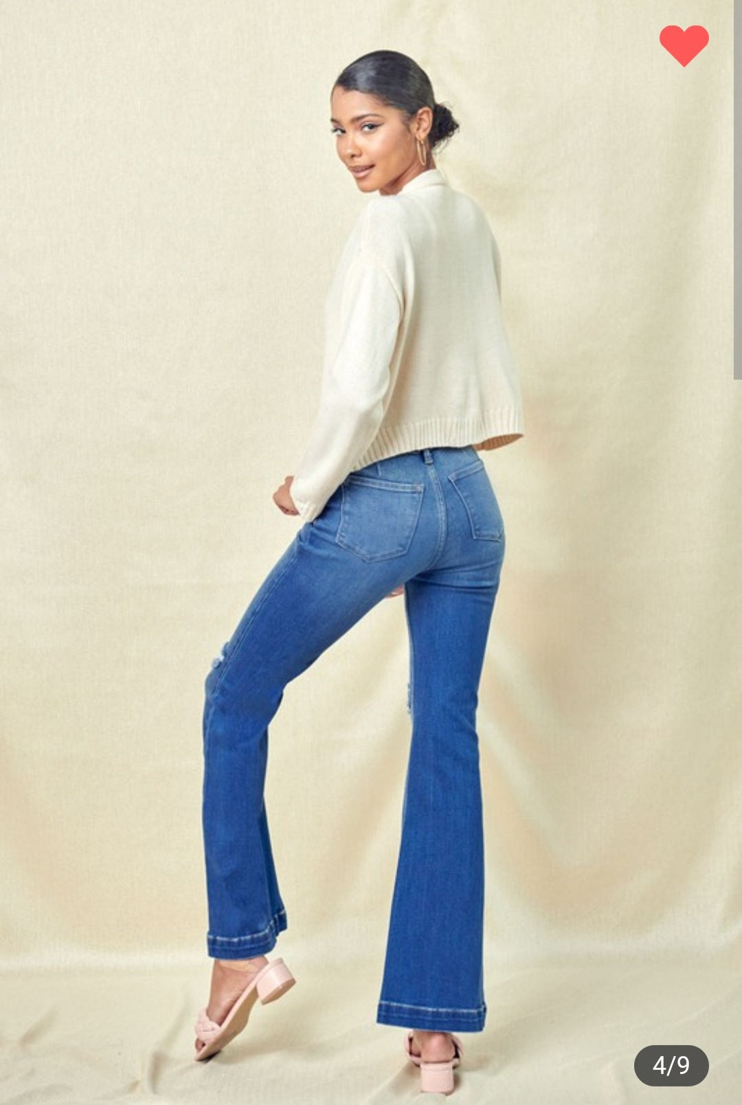 KanCan Button Fly Petite Cut Flares