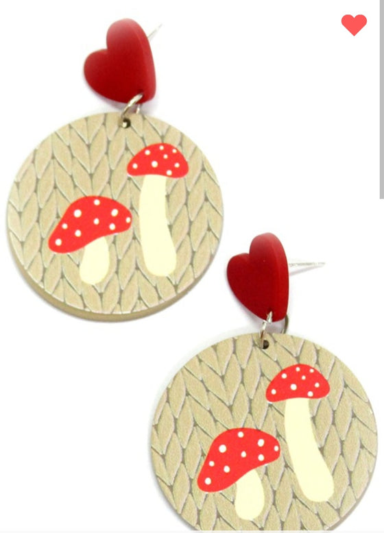 Mushroom Basket Weave Earrings