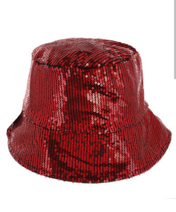 Red Sequin Bucket Hat