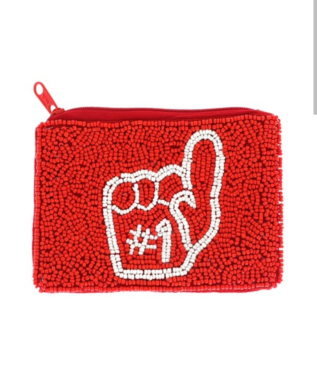 #1 Fan School Spirit Beaded Coin Purse  Vintage Vibes 607   