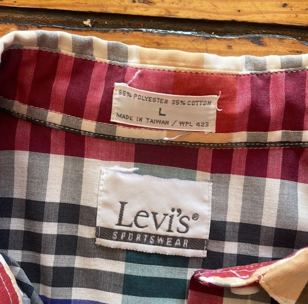 Levi's Sportswear 1970s Plaid Button Down  Vintage Vibes 607   