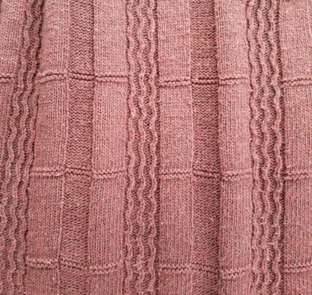 Oscar De La Renta Maroon Crewneck Knit Dad Sweater