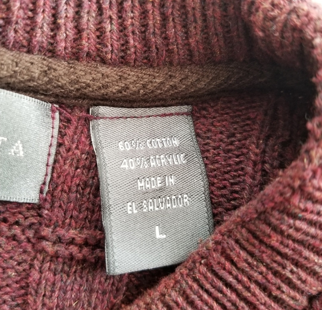 Oscar De La Renta Maroon Crewneck Knit Dad Sweater  Vintage Vibes 607   