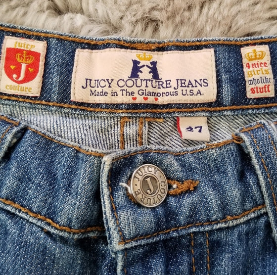 Juicy Couture Vintage Bleach Flower Jeans Size 27