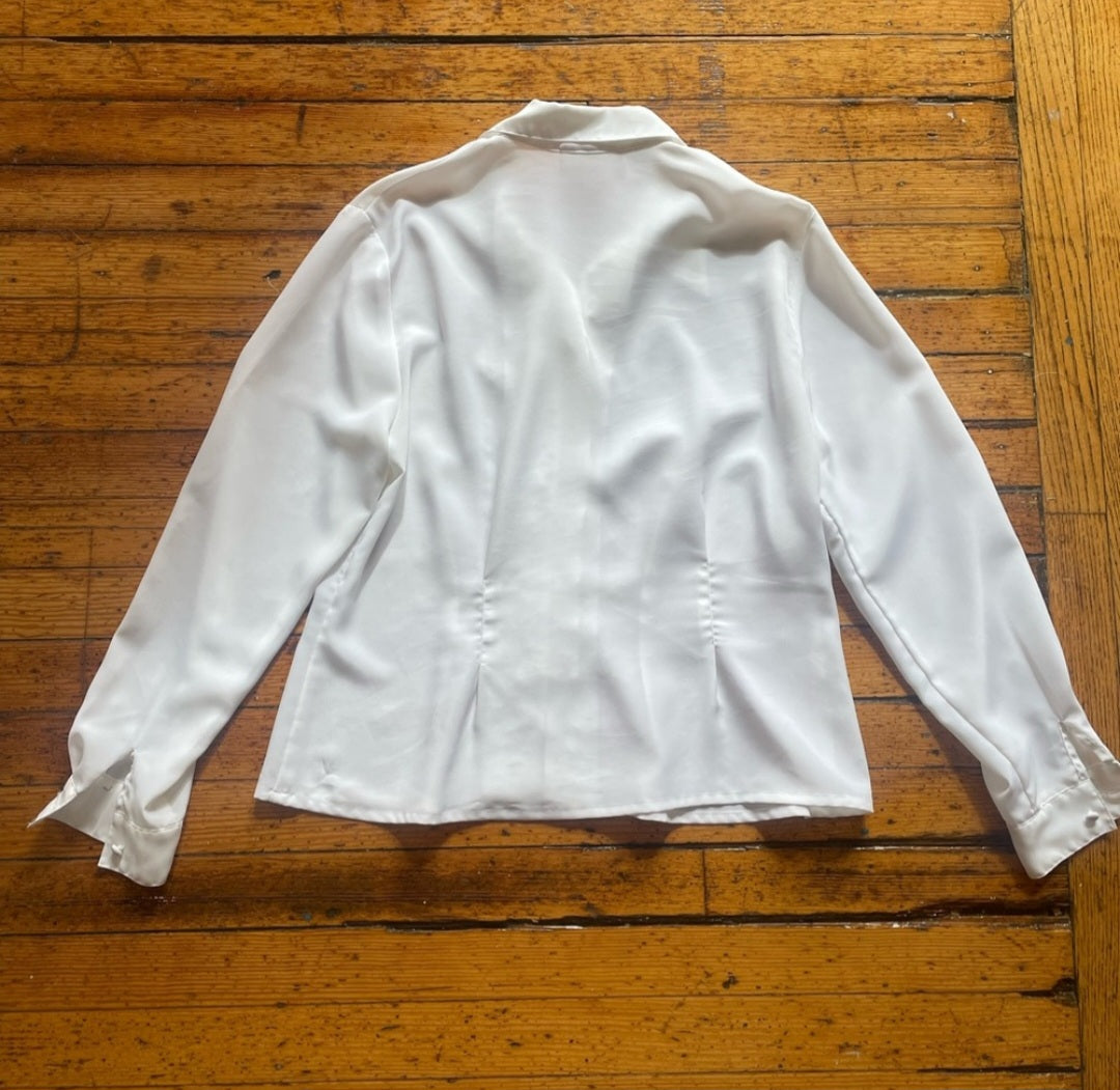Christie & Jill Tuxedo Button Up Size 12  Vintage Vibes 607   