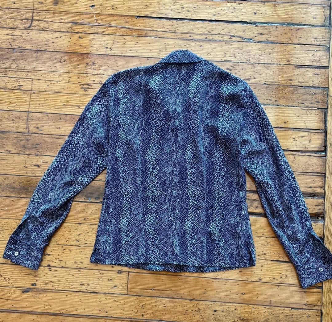 Jones Wear Snake Print Top Size 4  Vintage Vibes 607   