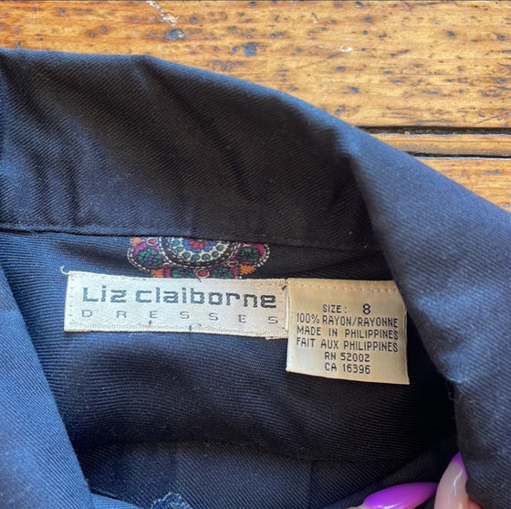 Liz Claiborne Paisley Midi Shirt Dress Size 8