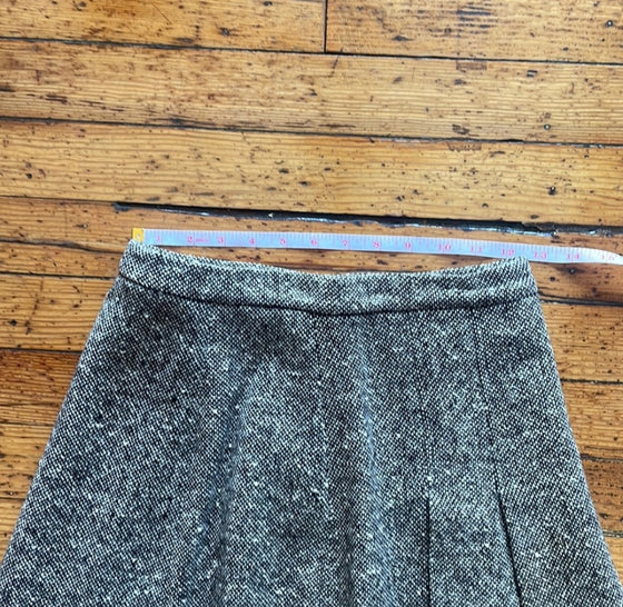 Vintage Tweed Pleated A Line Skirt