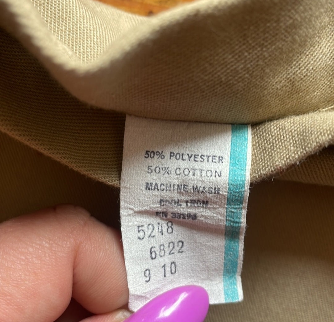 Vintage A Line Midi Skirt with Buttons Khaki Size 9/10  Vintage Vibes 607   