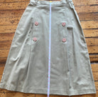 Vintage A Line Midi Skirt with Buttons Khaki Size 9/10  Vintage Vibes 607   