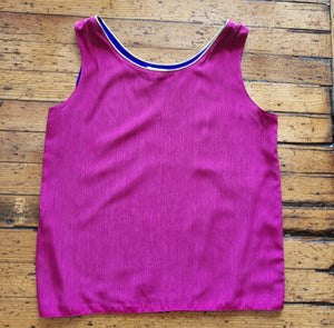 Pappagallo Vintage Tank Top Pink Purple & Gold Size Small