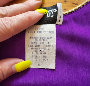 Pappagallo Vintage Tank Top Pink Purple & Gold Size Small