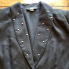 Tofy Vintage Pearl Embellished Blazer Black Size 12  Vintage Vibes 607   