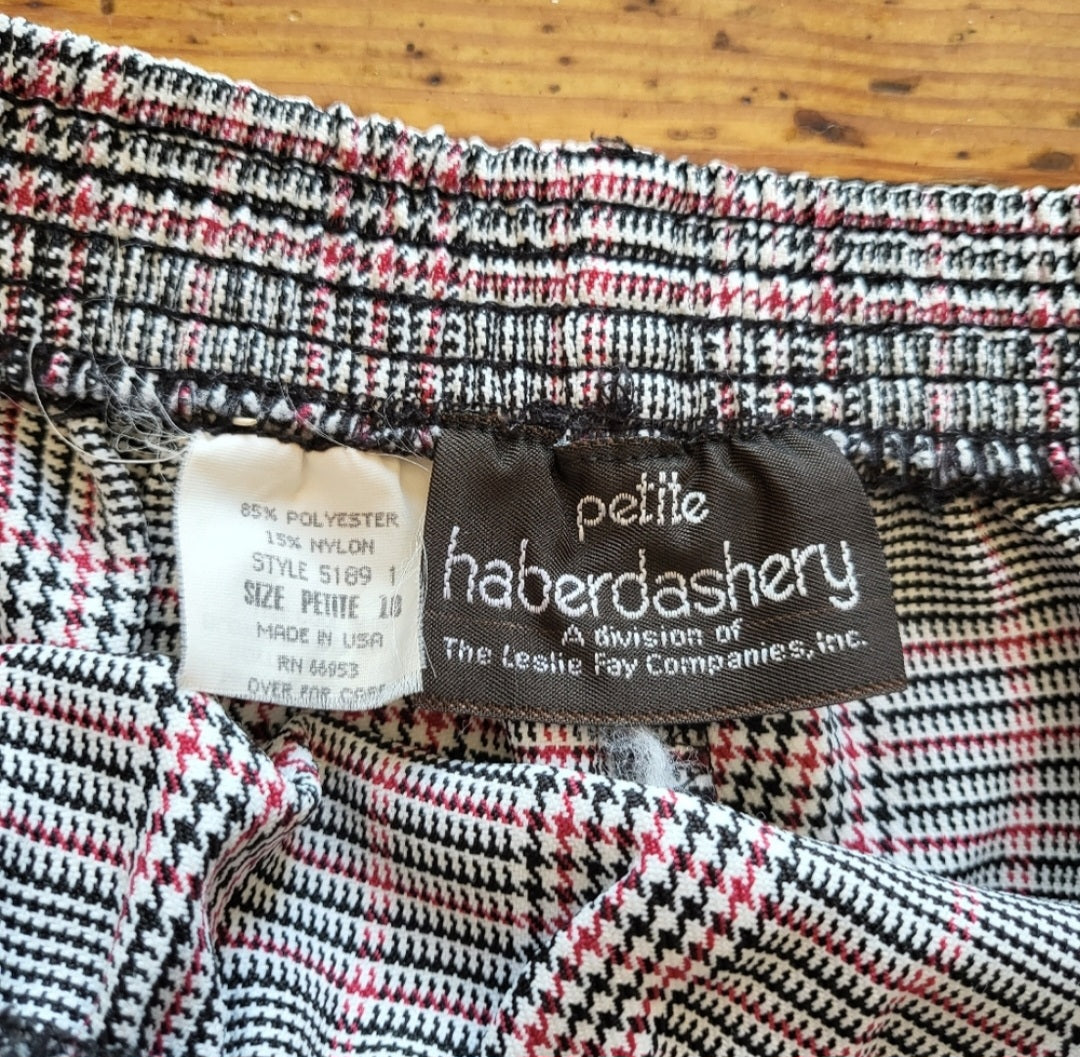 Haberdashery by Leslie Fay Glen Check Red Plaid Skirt Size 10  Vintage Vibes 607   