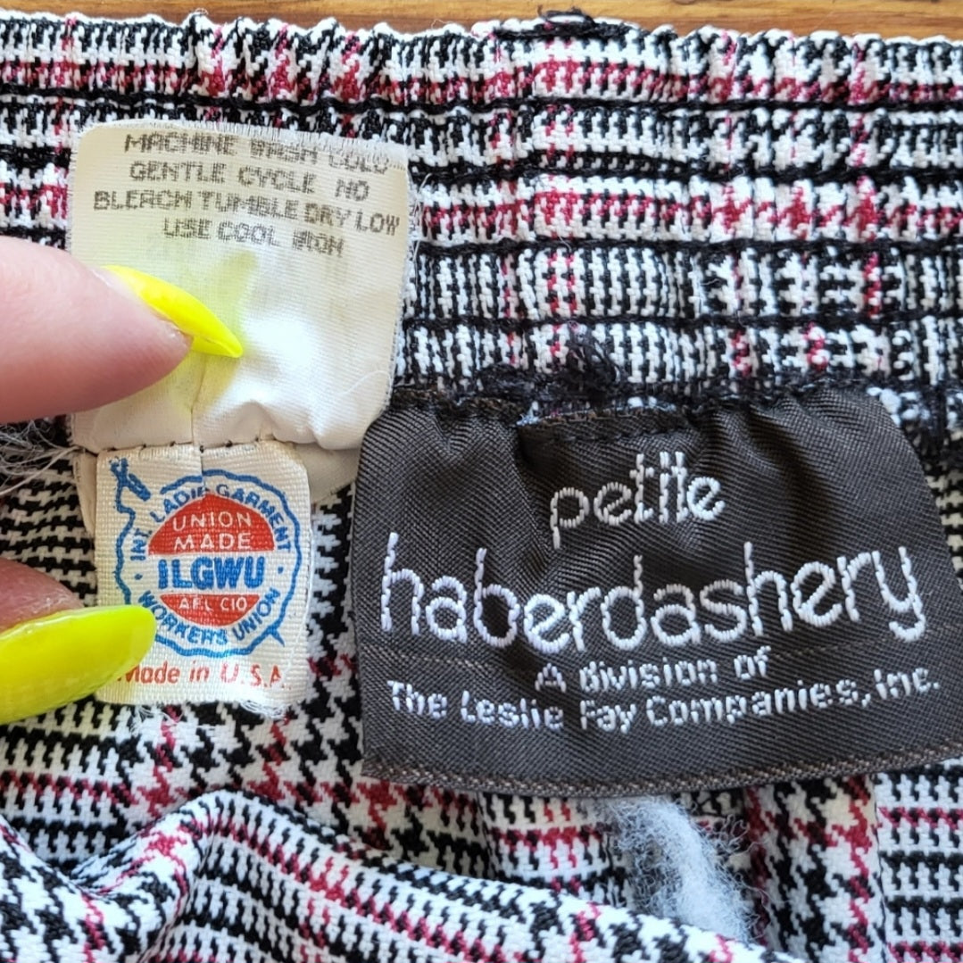 Haberdashery by Leslie Fay Glen Check Red Plaid Skirt Size 10  Vintage Vibes 607   